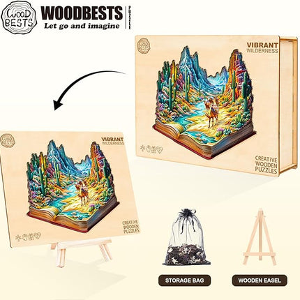 Wooden Puzzles for Adults, Wooden Jigsaw Puzzles for Adults Kids, Vibrant Wilderness Unique Shaped Wood Puzzles Adult, Creative Gifts for Friends Family Game, Home Decor(11.4 * 10.6in 170pcs)