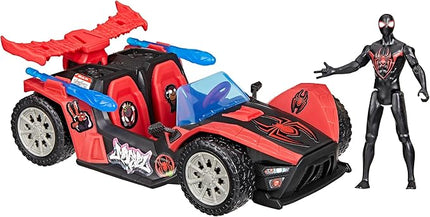 SPIDER-MAN Marvel VenomVersus Epic World of Action Miles Morales Remix Blast Racer 4-Inch (10 CM) Figure & Toy Car, Accessories, Super Hero Toys, 4+