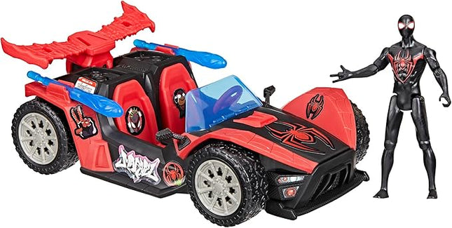 SPIDER-MAN Marvel VenomVersus Epic World of Action Miles Morales Remix Blast Racer 4-Inch (10 CM) Figure & Toy Car, Accessories, Super Hero Toys, 4+