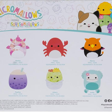 Squishmallows Original Micromallows Plush 6-Pack (Myrna, Henley, Anjara, Carlos, Joelle, Poplina)