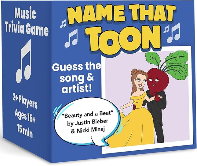 OFF TOPIC Name That Toon Music Game - Fun Party Games for 2+ Players - Adult Word Puzzle & Music Trivia Game