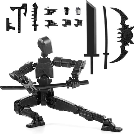 T13 Model13 Action Figure,Magnetic Travel Toys for Kids, Lucky 13 Movable Figures,Multiple Gestures and Play Styles,Tabletop Decorations and Gifts for Gaming Enthusiasts. (Black)
