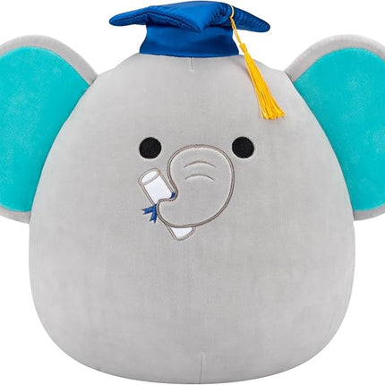 Squishmallows Original 12in Lemus The Grey Elephant with Graduation Cap – Official Jazwares Plush (Medium-Sized)