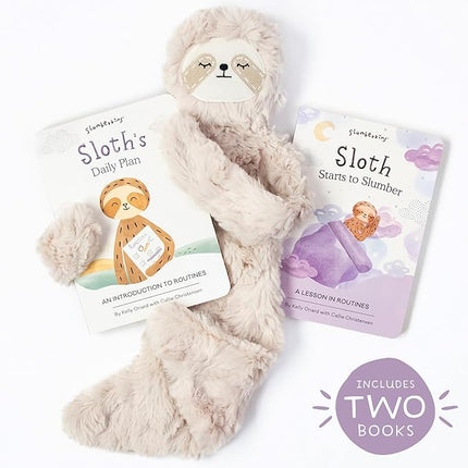 Slumberkins Sloth Snuggler & 2 Board Books Complete Set Bundle | Promotes Routines, Relaxation & Coping Skills | Social Emotional Learning Soft Plush Animal (Sloth Snuggler Plush + 2 Board Books)