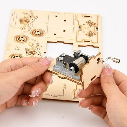 3D Wooden Puzzle Mechanical Model Car Kits Toys for Boys and Girls Assembly Music Model Brain Teaser for Adults and Kids