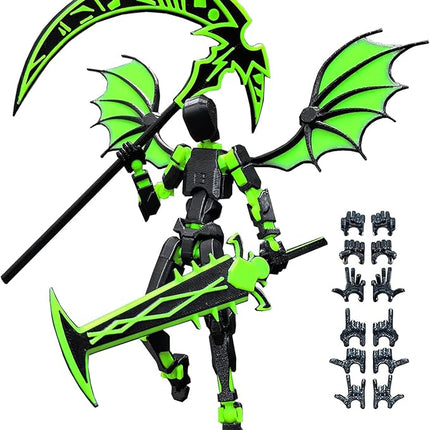 Lucky 13 Action Figure (Assembly Completed) T13 Set, 3D Printed Robot, Dummy 13 Set for Collectors Desktop Decorations, Green