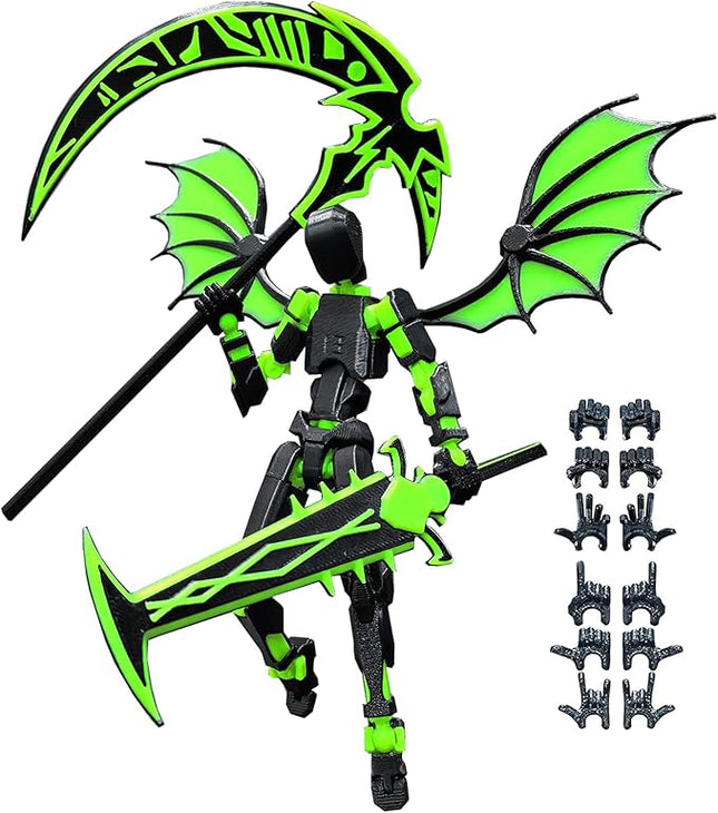 Lucky 13 Action Figure (Assembly Completed) T13 Set, 3D Printed Robot, Dummy 13 Set for Collectors Desktop Decorations, Green
