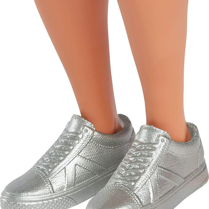 Barbie Fashionistas Ken Doll #236 with Black Hair, Wearing Blue and Green Ombre Tank with Jean Shorts and Silver Sneakers