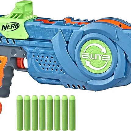 Nerf Elite 2.0 Flipshots Flip-8 Blaster, Rotating Dart Barrels, 8-Dart Capacity, 8 Elite Darts, Toy Foam Blasters, Kids Outdoor Games & Toys for Boys & Girls, Blue