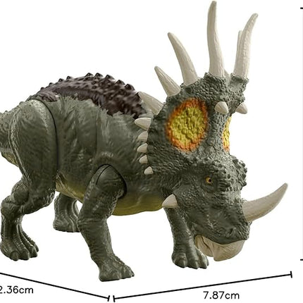 Jurassic World Fierce Force Styracosaurus Camp Cretaceous Authentic Dinosaur Strike Motion Action Figure, Movable Joints, Gift 3 Years & Older