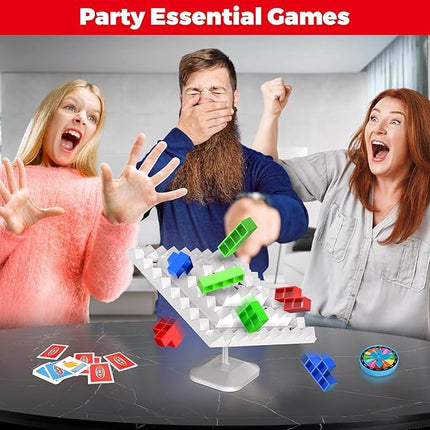360° Tetra Balance Tower Stacking Blocks Game for Teens & Adults - Family Party Travel Board Games, Team Building STEM Educational Toy (2-4 Players)