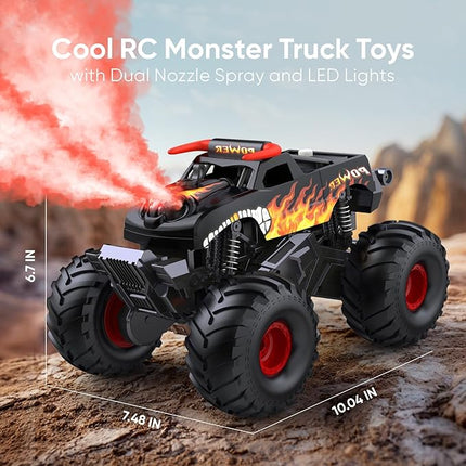 Waterproof Monster Truck Toys 1:16 Amphibious Remote Control Car All Terrain Off-Road Pickup Truck 4WD RC Cars Toys for 8 9 10 11 12 Year Old Boys Gifts (Black)