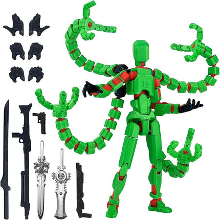 Already Assembled T13 Action Figure Accessories,Dummy 13 T13 Multi-Jointed Movable,for Collectors Desktop Decorations t-13 Movability 3D Printed Toys (Green)
