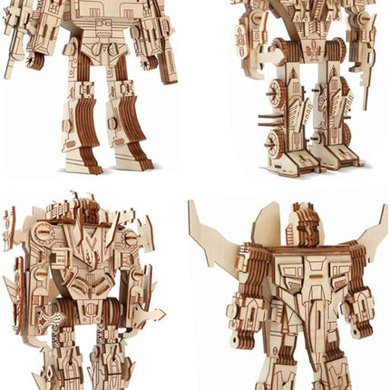 3D Wooden Robot Puzzle,4 Piece Set Wood Crafts DIY Assembly Puzzle,Wooden Robot Model Kits,3D Wood STEM Toys for Adults & Teens Christmas Birthday Gifts,Room Décor