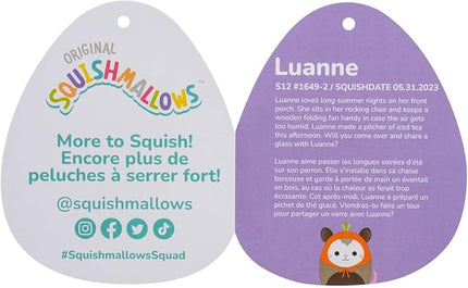 Squishmallows Original 12-Inch Luanne Grey Opossum with Carrot Hat - Official Jazwares Plush