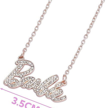 Barbie Crystal Script Logo Necklace
