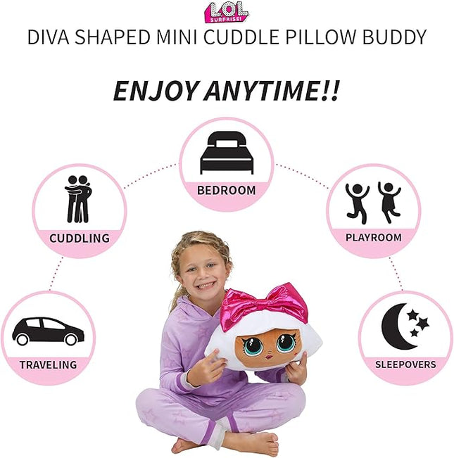 Franco Kids Bedding Super Soft Plush Mini Cuddle Pillow Buddy, One Size, LOL Surprise Diva