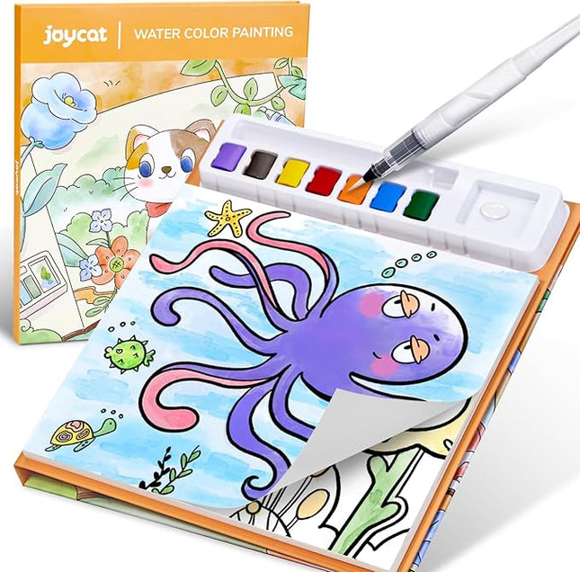 JoyCat Paint with Water Coloring Books for Toddlers, Watercolor Painting Sets for Kids Ages 3-5 4-8, Arts and Crafts Drawing Activities Toy Birthday Gift for Boys Girls (Common Knowledge)