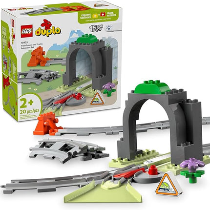 LEGO DUPLO Town Train Tunnel and Tracks Expansion Set - 10 Extra Pieces of Train Tracks - Preschool and Toddler Train Set, Ages 2+ - Building Toy for Boys and Girls - 10425