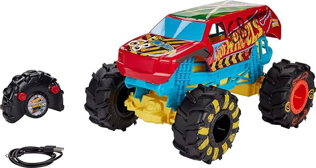 Hot Wheels RC Monster Trucks HW Demo Derby in 1:15 Scale, Remote-Control Toy Truck with Terrain Action Tires