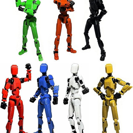 7PCS Assembly Completed T13 Action Figure 3D Printed Multi-Jointed Movable,Lucky 13 Action Figures,Multi-Articular Action Figures,Desktop Decorations,Creative Gifts (7 Colors)