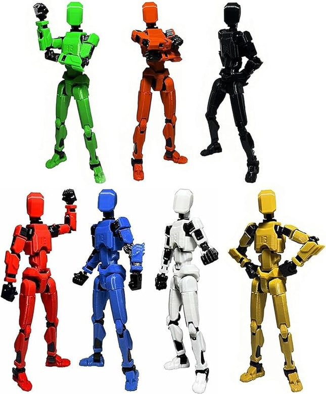 7PCS Assembly Completed T13 Action Figure 3D Printed Multi-Jointed Movable,Lucky 13 Action Figures,Multi-Articular Action Figures,Desktop Decorations,Creative Gifts (7 Colors)
