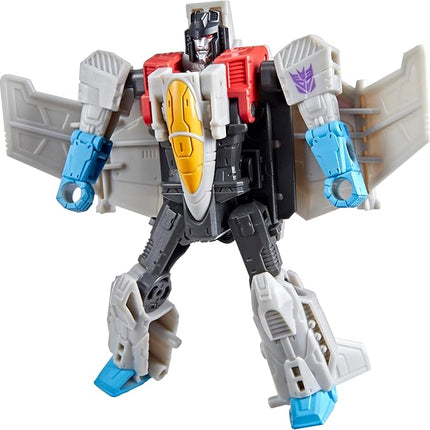 Transformers CYBERWORLD Starscream Cyber Changers 4-Inch Action Figure, Quick Change to Jet Mode, Robot Toys for Boys and Girls 6 and Up