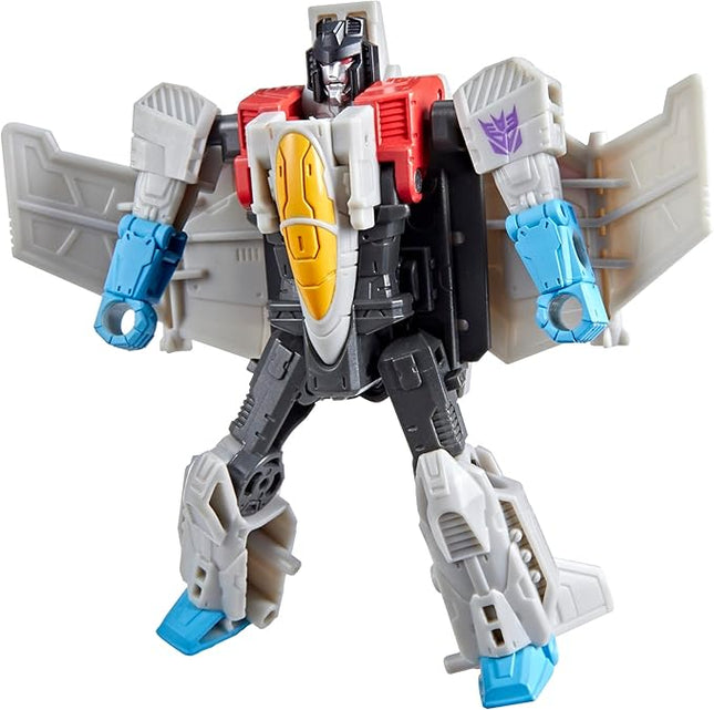 Transformers CYBERWORLD Starscream Cyber Changers 4-Inch Action Figure, Quick Change to Jet Mode, Robot Toys for Boys and Girls 6 and Up