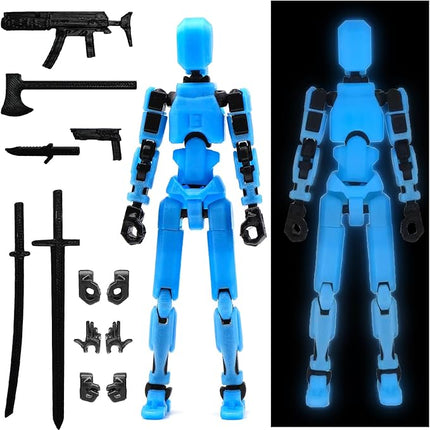 Assembly Completed T13 Action Figure, Titan 13 3D Printed Action Figure, Lucky 13 Assembled Dummy 13 Glow in The Dark