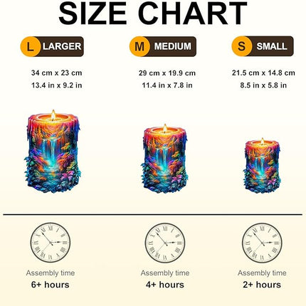 Wooden Puzzles for Adults, Wooden Jigsaw Puzzles for Adults Kids, Enchanted Flame Unique Shaped Wood Puzzles Adult, Creative Gifts for Friends Family Game, Home Decor(11.4 * 7.8in 155pcs)