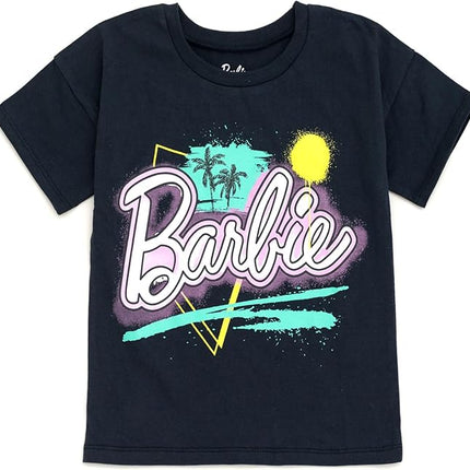 Barbie Girls T-Shirt and French Terry Shorts Outfit Set Toddler to Big Kid