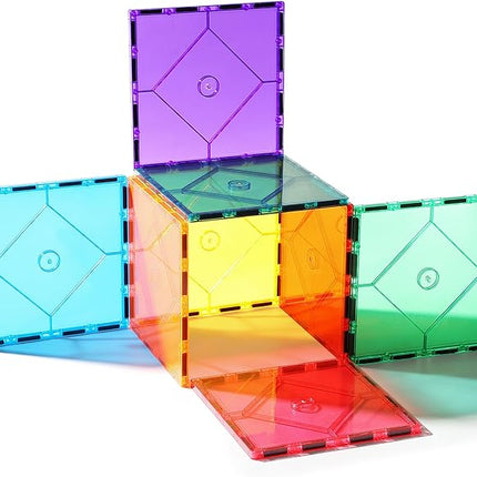 8 Piece Large Square Shape Magnetic Tiles Kids Toys, Magnetic Building Blocks STEM Magnet Building Set Preschool Learning Magnet for Kids Ages 3-5 4-8, Sensory Montessori Toys for 3+