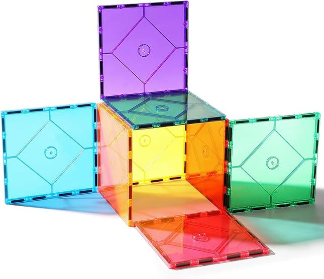 8 Piece Large Square Shape Magnetic Tiles Kids Toys, Magnetic Building Blocks STEM Magnet Building Set Preschool Learning Magnet for Kids Ages 3-5 4-8, Sensory Montessori Toys for 3+