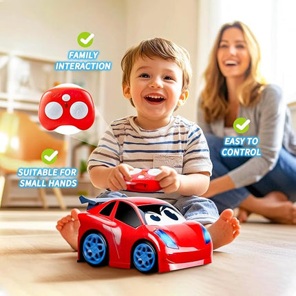 Remote Control Car, RC Car Toy with Lights and Sounds for Boys, Girls and Toddlers Ages 1-3 2-4 4-7 & 3 Years Old