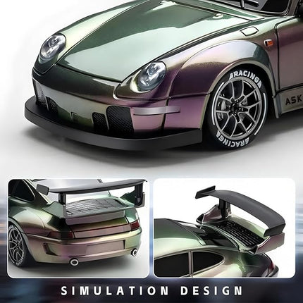 1:24 Scale RC Drift Car with Proportional Tuning & Gyro Control – 25km/h 4WD High Speed, Dual Batteries 50+ Min Play, 2.4GHz Remote – Multi-Surface Drift Tires + LED Lights Storm Drive