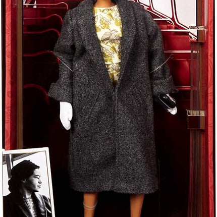Barbie Inspiring Women Series Rosa Parks Collectible Doll, Wearing Fashion and Accessories, with Doll Stand and Certificate of Authenticity