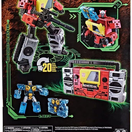 Transformers Toys Generations War for Cybertron: Kingdom Voyager WFC-K44 Autobot Blaster & Eject Action Figure - Kids Ages 8 and Up, 7-inch
