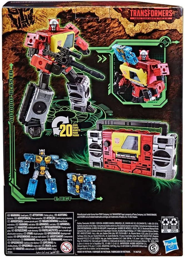 Transformers Toys Generations War for Cybertron: Kingdom Voyager WFC-K44 Autobot Blaster & Eject Action Figure - Kids Ages 8 and Up, 7-inch