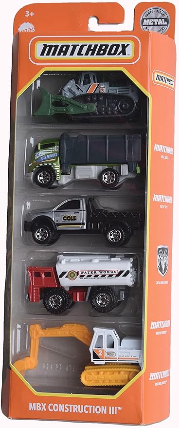 Hot Wheels Matchbox MBX Construction III - 5 Pack