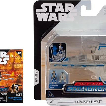 Star Wars Micro Galaxy Squadron Lt. Callahan’s E-wing Mystery Bundle - 5-Inch and 2.5-Inch Vehicles with Accessories (Amazon Exclusive)