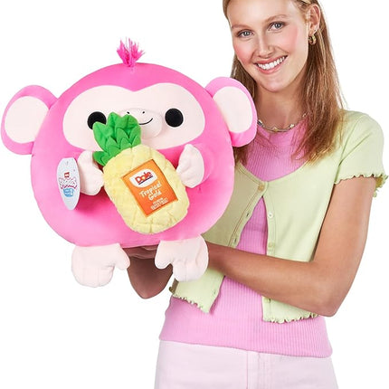 Snackles Series 2 14-inch by ZURU Cuddly Squishy Comfort 14-inch Plush with Licensed Snack Brand Accessory (Monkey&Dole Pinapple)