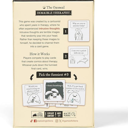 Horrible Therapist: Extra Horrible Edition by Exploding Kittens - A Card Game for 3-8 Players, Ages 17+ - Adult Party Game for Family Night
