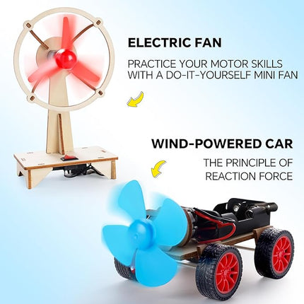 STEM Kits for Kids Age 8-10-12-14, Science Kits for Kids Age 8-12, STEM Toys Gifts for Boys Age 8 9 10 12 13 14, Car Building Science Experiment Projects 9-12, Solar Power & Engineering Kit