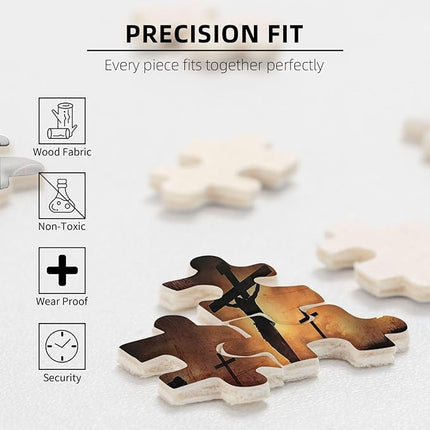 Christian Jigsaw Puzzles 500 Pieces for Adults, Be Still and Know That I Am God Bible Verse with Lion, Religious Wooden Puzzle for Stress Relief, Faith-Based Gift & Wall Decor