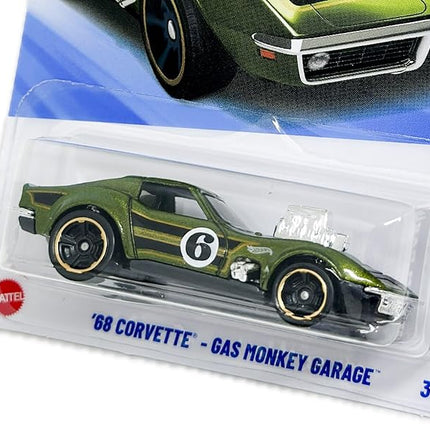 Hot Wheels '68 Corvette Gas Monkey Garage, Green, HW Dream Garage Collection 5/5, 134/250