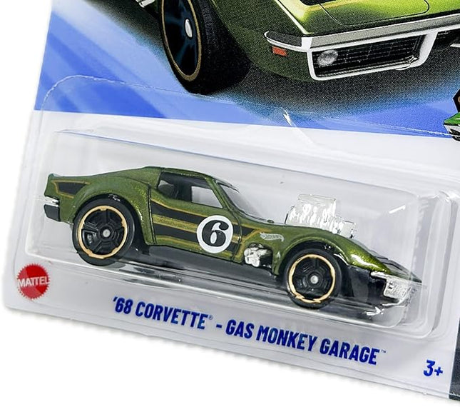 Hot Wheels '68 Corvette Gas Monkey Garage, Green, HW Dream Garage Collection 5/5, 134/250