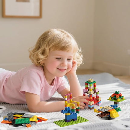 150 Pieces Classic Building Baseplate, 12 Sizes Small Base Plates, Compatible with All Major Brands Building Blocks, 12 Colors