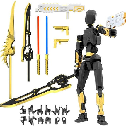 T13 Action Figure (Assembly Completed) Titan 13 Dummy 13 Action Figure Robot 13 Dummy 13 Figure 3D Printed Articulated Multi-Jointed Movable Robot Model (Space Warrior-BK)