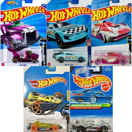 Hot Wheels Treasure Hunt 5-Pack, Lot of 5 Random/Assorted/Mystery Treasure Hunt Vehicles, 1:64 Scale Diecast (No Duplicates)