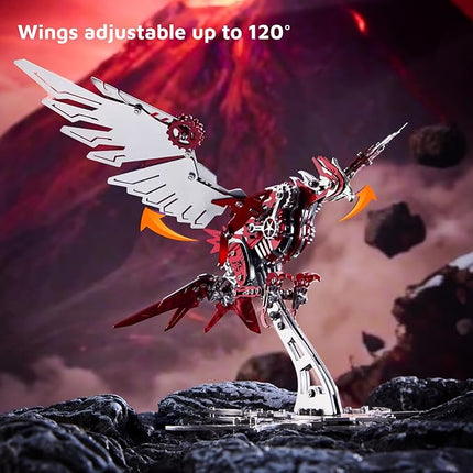 Eagle 3D Metal Model Kits for Adults and Teens,3D Metal Puzzles, Mechanical Assembly Models, Collectible Mechanical Engineering Crafts for Home Office Decoration & Gift (Red)